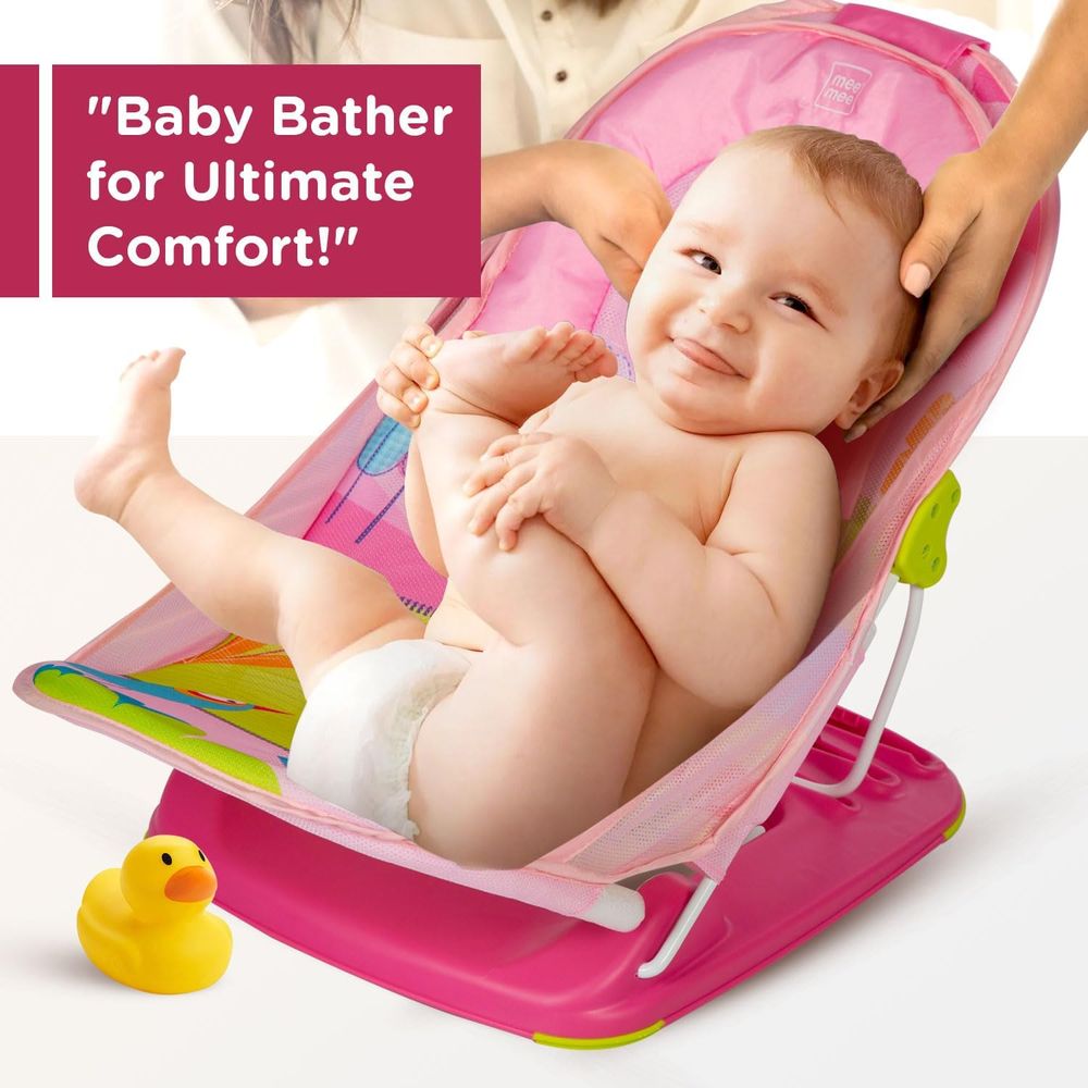 ماستيلا - مقعد استحمام للأطفال الرضع للراحة والدعم - وردي