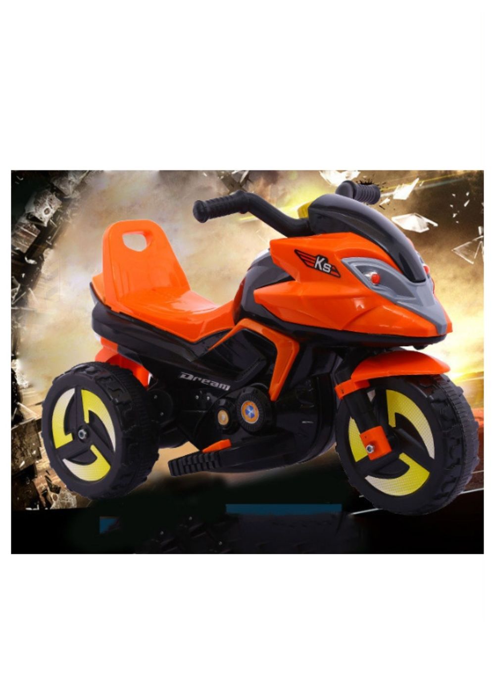 ليتل أنجل - دراجة نارية كهربائية ثلاثية العجلات للأطفال - أحمر