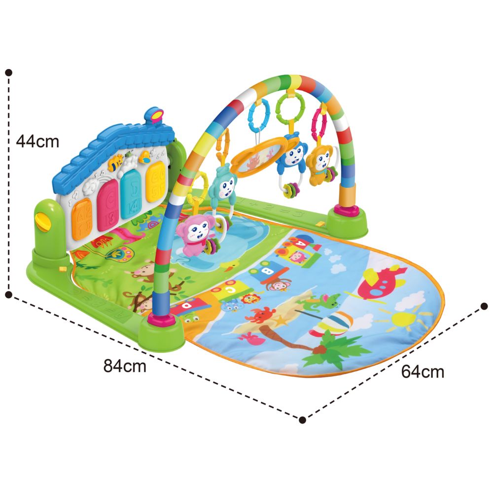 Huanger - Baby Play Gym Piano Mat Activity With Toy -Green