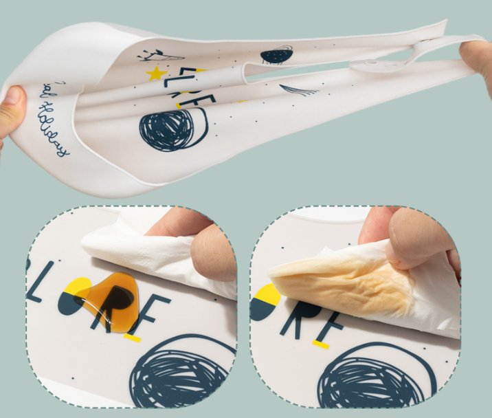 Little Angel Dream Unicorn Silicone Baby Bib For Infant - Light Pink