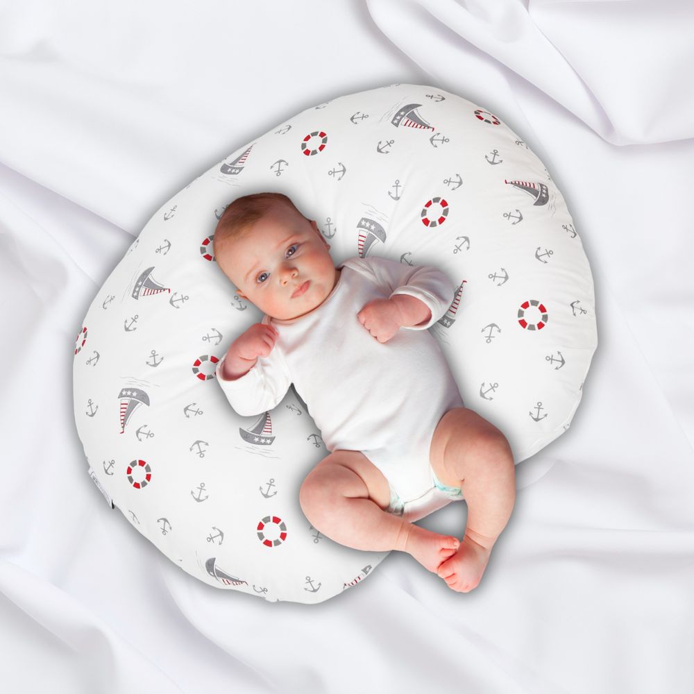 White & Grey - Breastfeeding Pillow - Boat