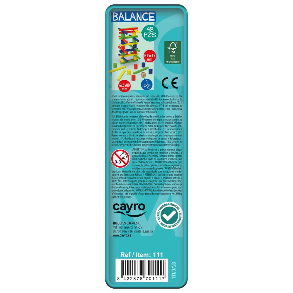 كايرو - لعبة التوازن والتكديس مع صندوق معدنية - 48 قطعة