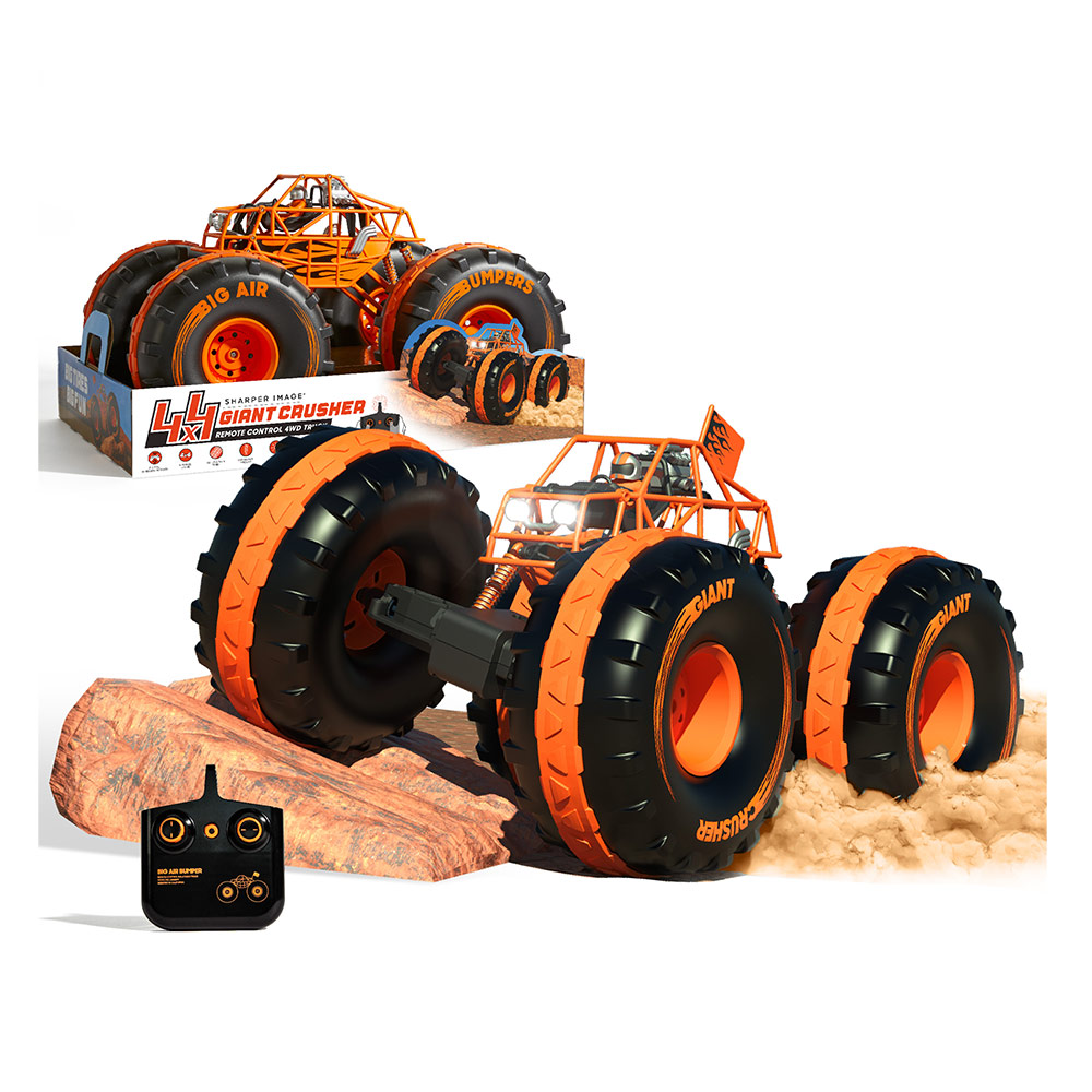 Sharper Image - 4x4 Giant Crusher Remote Control 4WD Truck - Orange