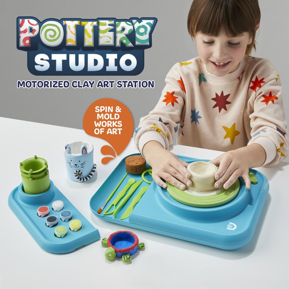 Discovery - Kids Spin And Mold Clay Pottery Studio Stem Toy