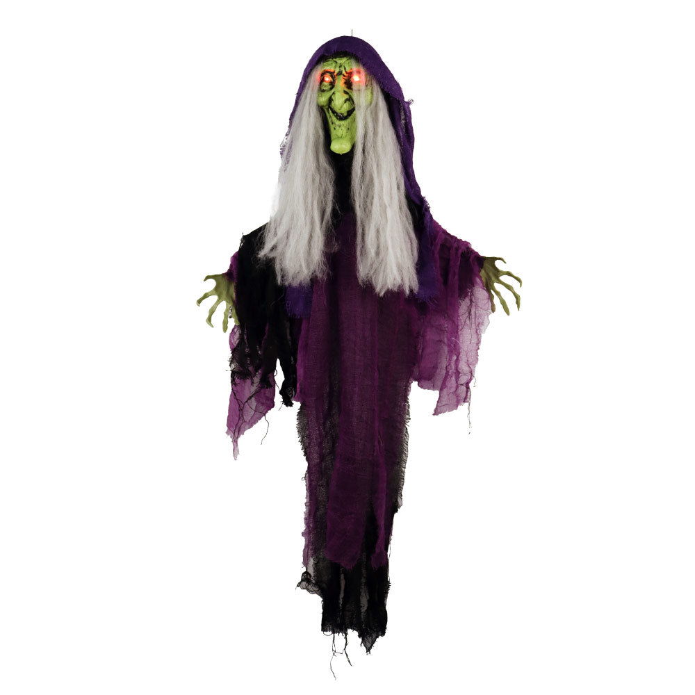 Mad Toys - Halloween Decoration - Spooky Hanging Witch With Light-Up Eyes