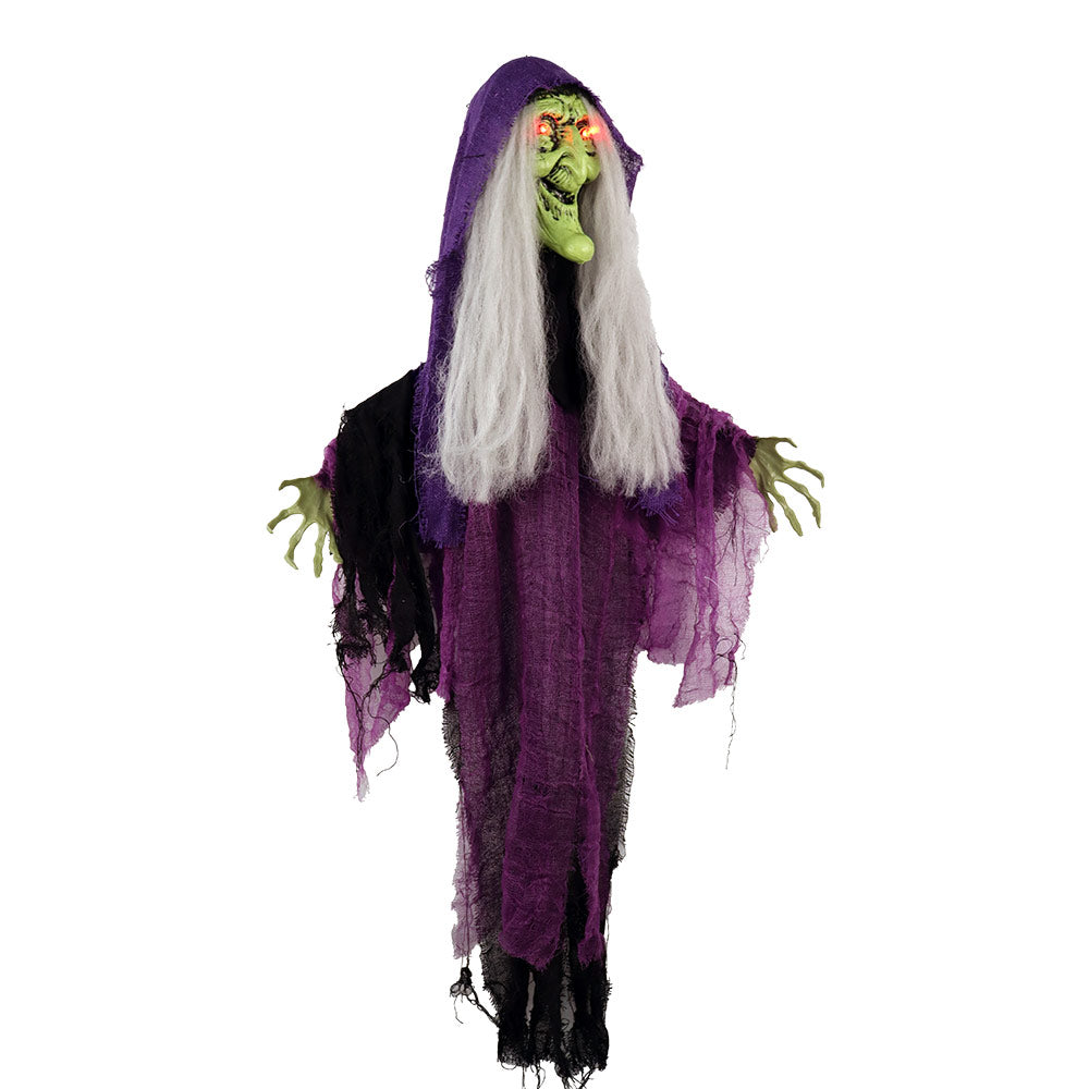 Mad Toys - Halloween Decoration - Spooky Hanging Witch With Light-Up Eyes