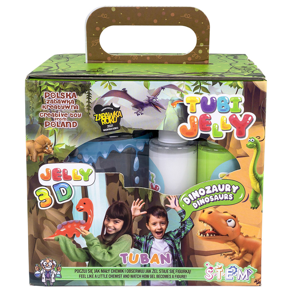 Tuban - Tubi Jelly Set With 6 Colors & Small Aquarium - Dinosaurs
