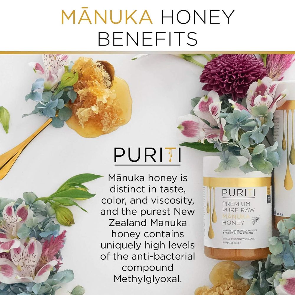 Puriti - Manuka Honey with UMF 15+ for Pure Raw Natural Wellness, 250 g