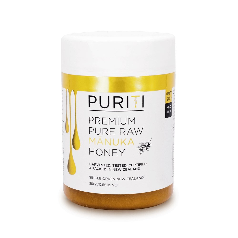 Puriti - Manuka Honey with UMF 20+ for Pure Raw Antibacterial Benefits, 250 g