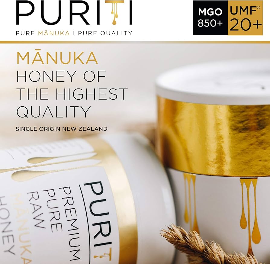 Puriti - Manuka Honey with UMF 20+ for Pure Raw Antibacterial Benefits, 250 g
