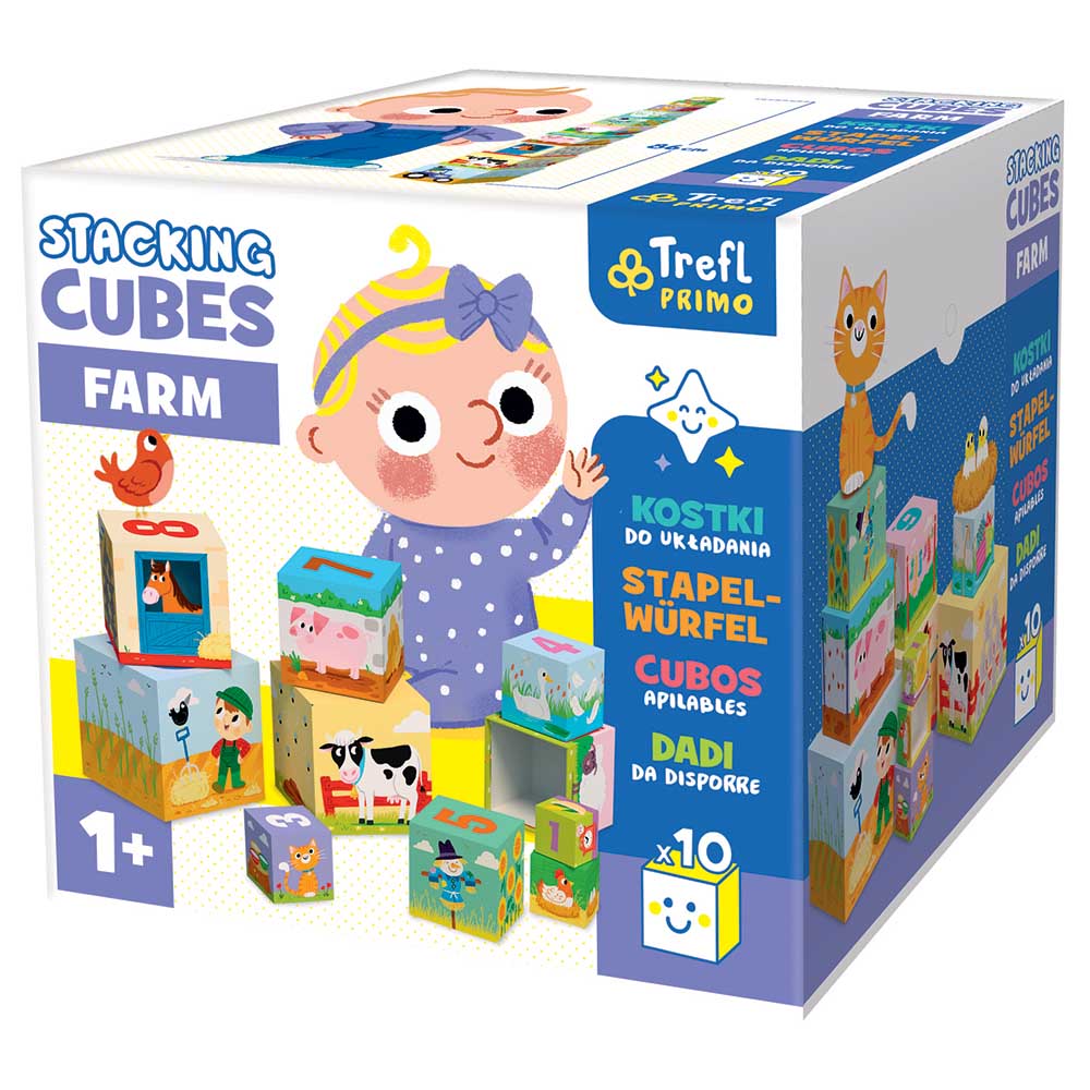 Trefl Puzzle - Stacking Cubes - Farm