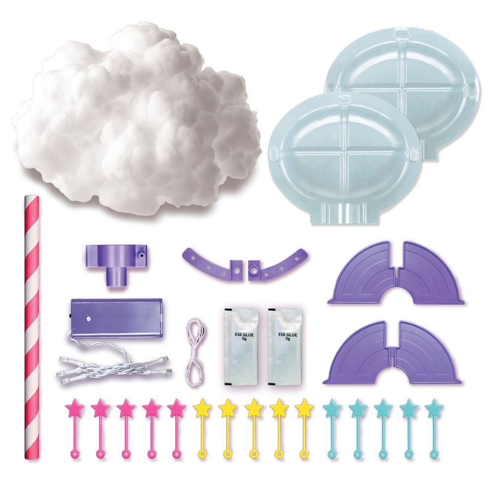 4M - KidzMaker Make Your Own Fluffy Cloud Light Craft Kit - Multicolor