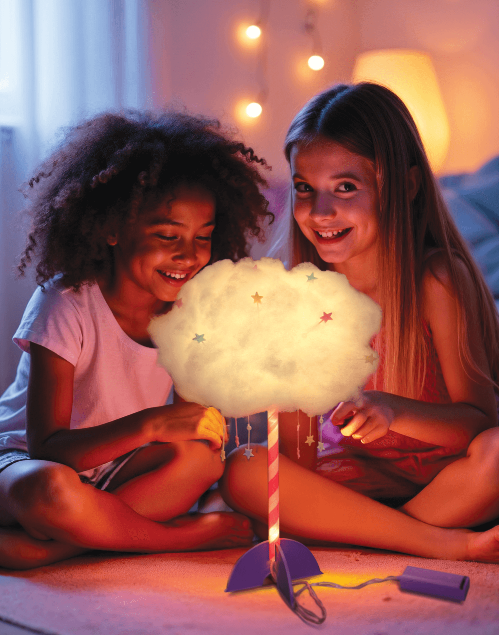 4M - KidzMaker Make Your Own Fluffy Cloud Light Craft Kit - Multicolor
