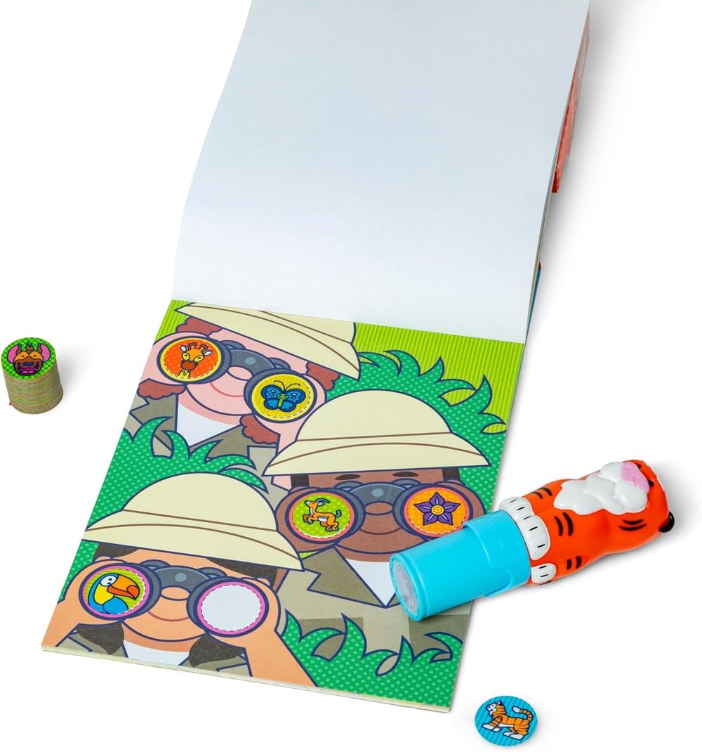 Melissa & Doug Sticker Wow! Stamper, Mini Activity Pad & Refill Sticker Set - Tiger
