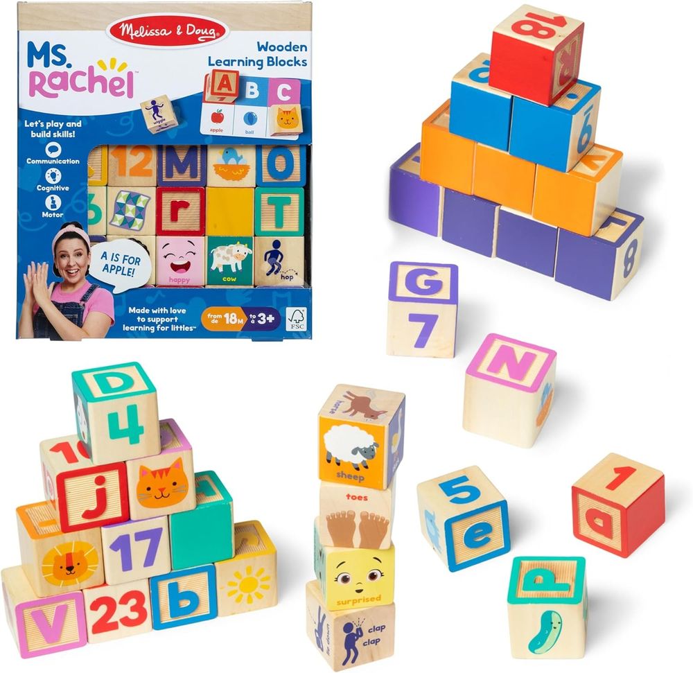 Melissa & Doug Ms. Rachel Blocks With Activity Cards