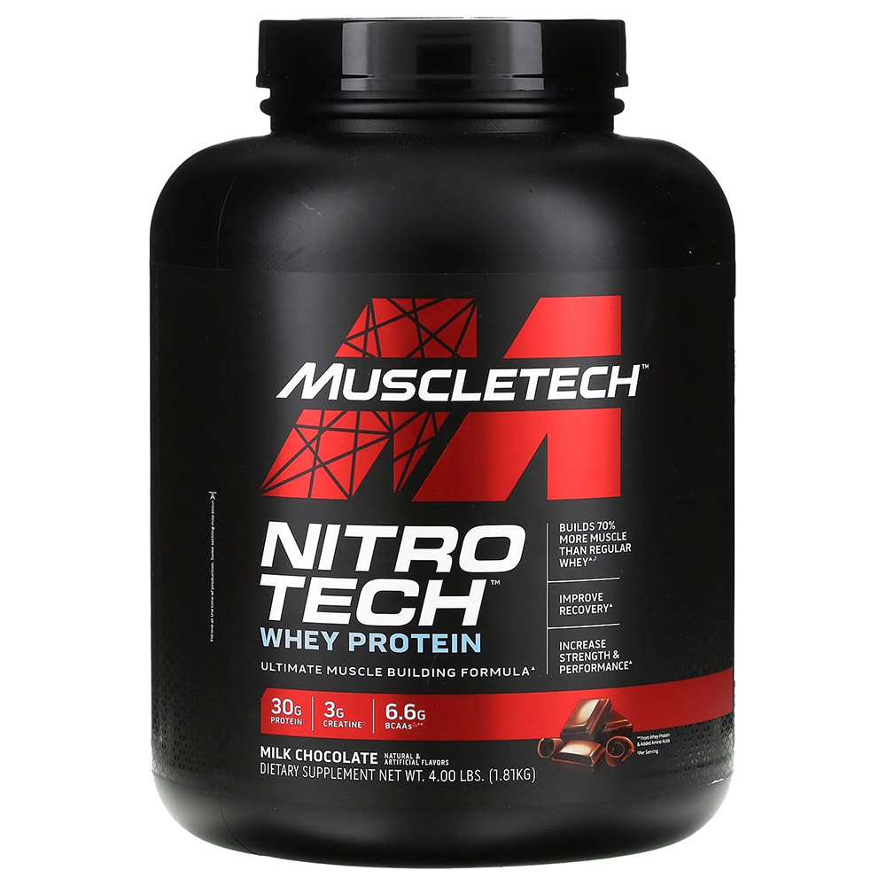 ماسل تك - بروتين مصل اللبن نيترو تك - شوكولاتة بالحليب - 1.8 كلغ