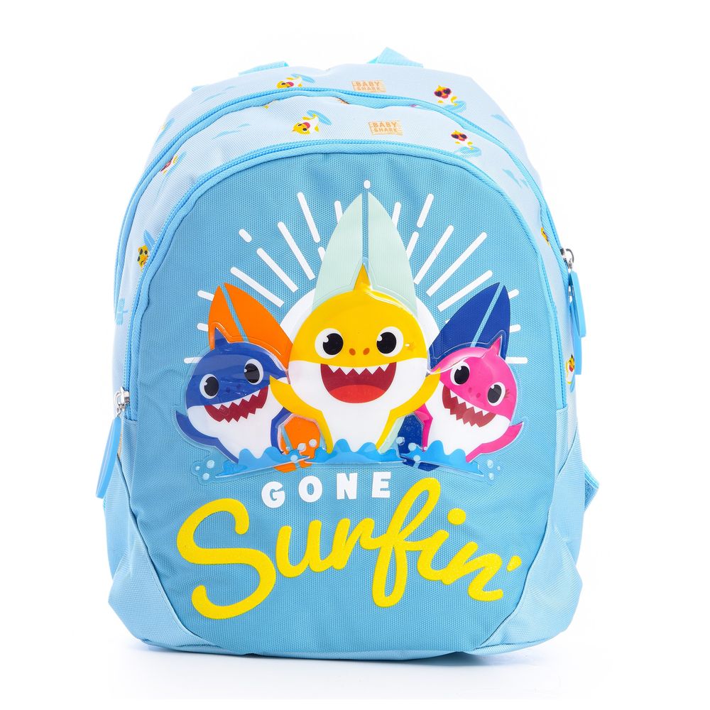 Hollywood Magic - 12-Inch Baby Shark Backpack And Pencilcase - Light Blue