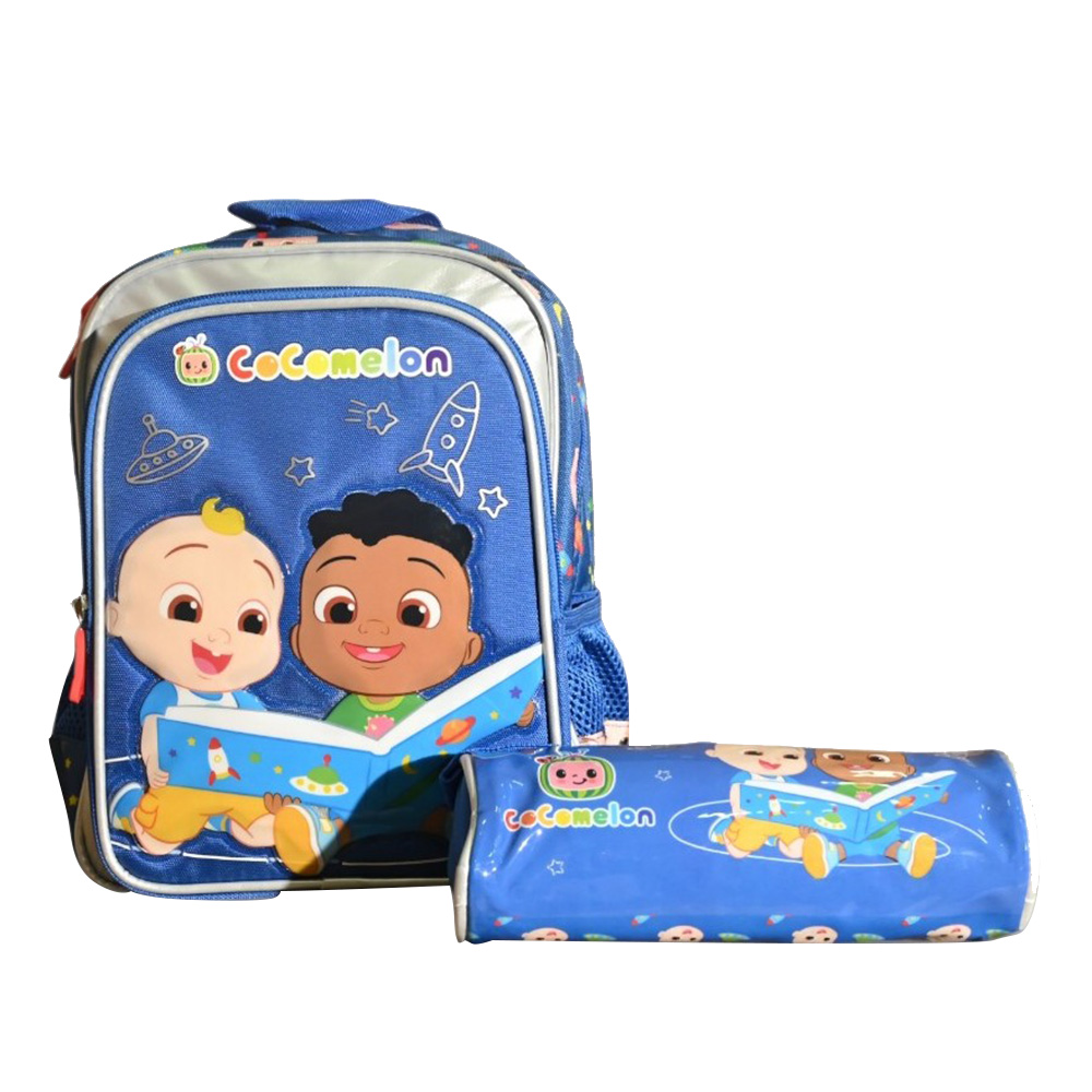 Hollywood Magic - 12-Inch Cocomelon Backpack And Pencilcase - Blue
