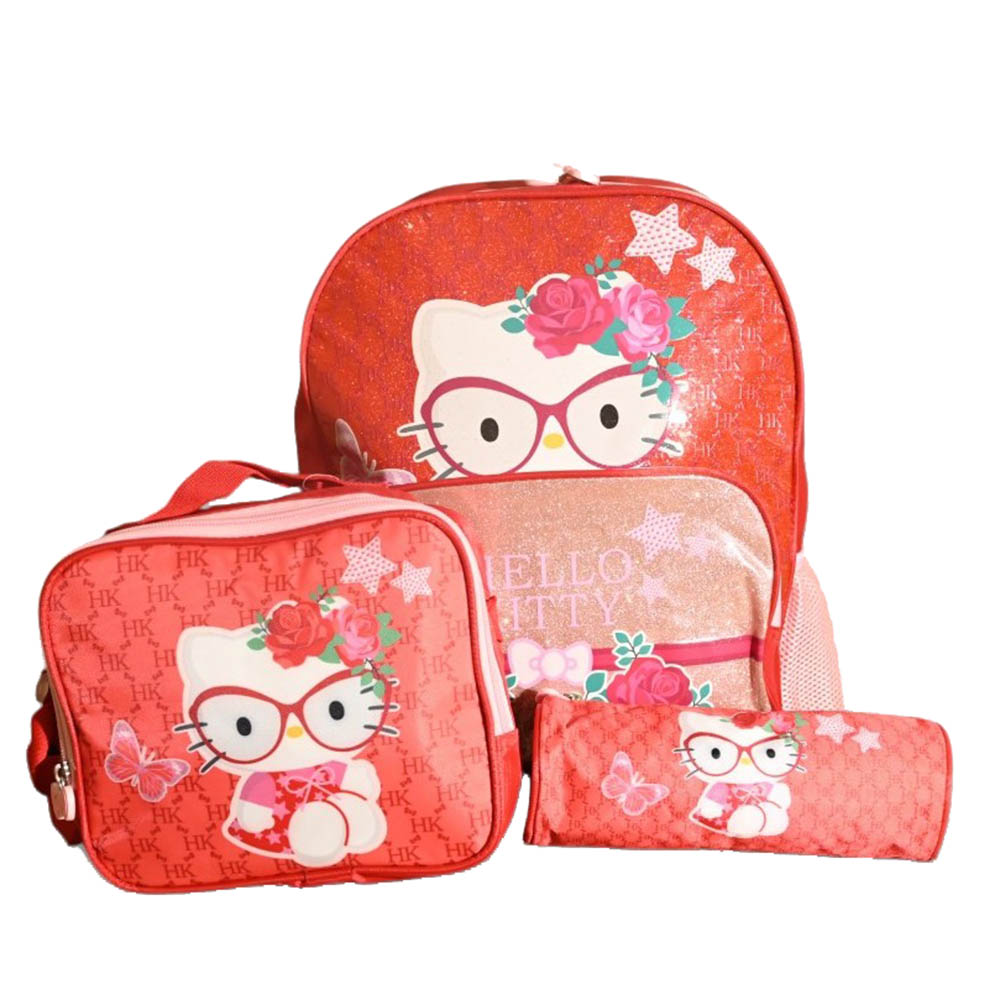 Hollywood Magic - Hello Kitty 16-Inch Backpack With Lunch Bag And Pencil Case