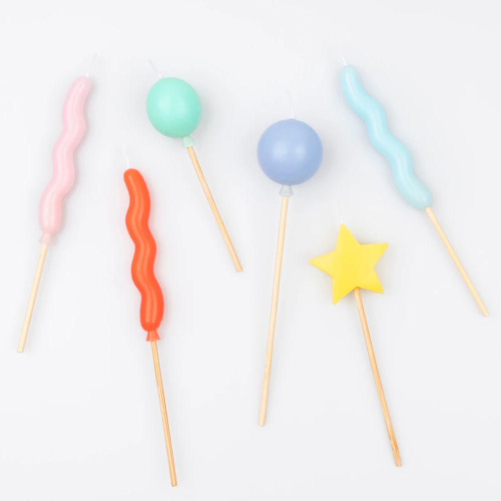 Meri Meri - Balloon Shaped Birthday Candle Set - Multicolor - 6 Pcs