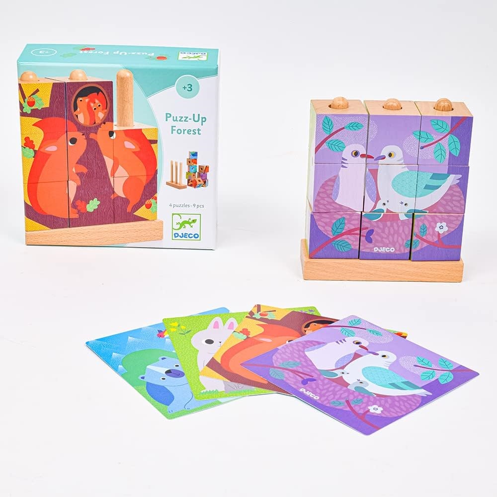 Djeco - Puzz Up Forest Wooden Puzzles - 4 Puzzles