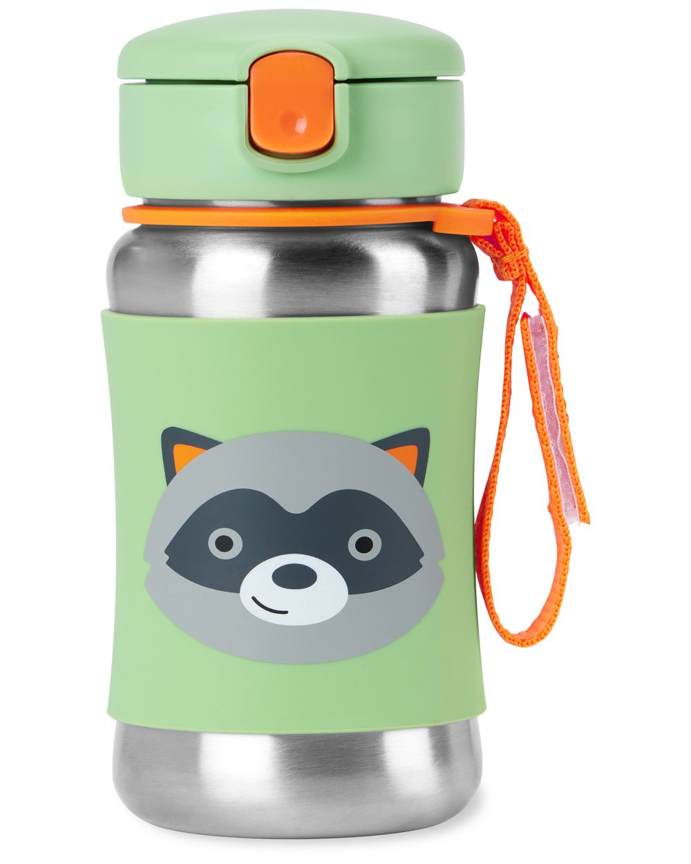 SkipHop - Zoo Stainless Steel Straw Bottle - Racoon - 350ml