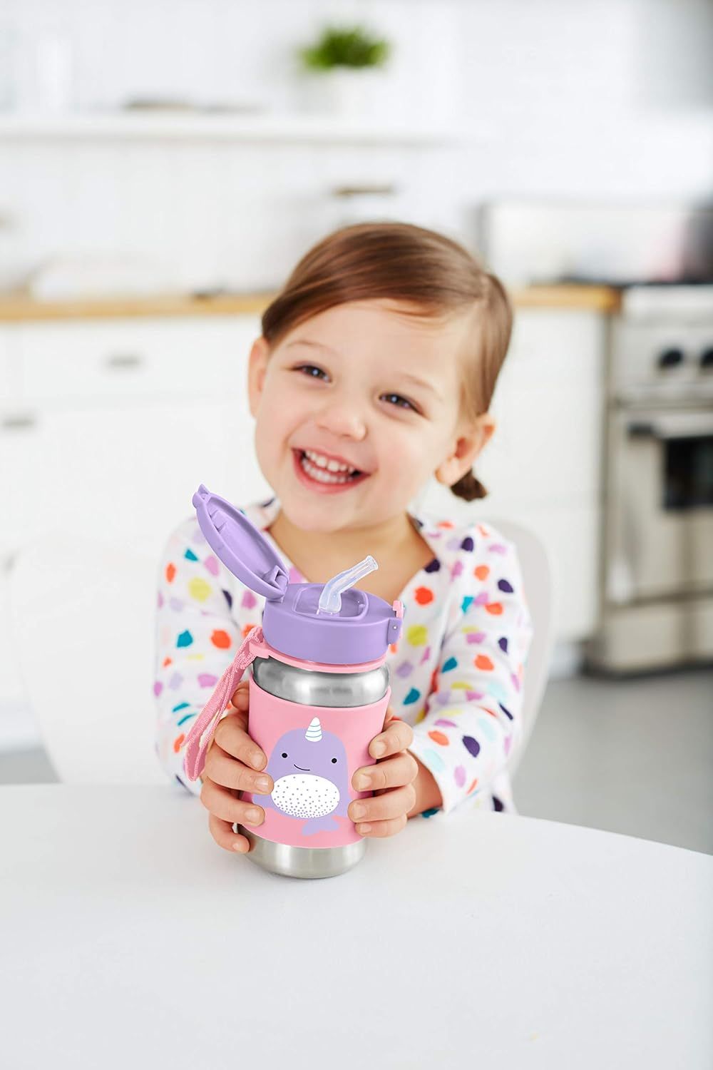 SkipHop - Zoo Stainless Steel Straw Bottle - Pug - 350ml