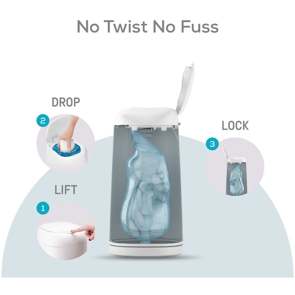 Angelcare - Dress Up Octagonal Diaper Bin With 10 Refills Set