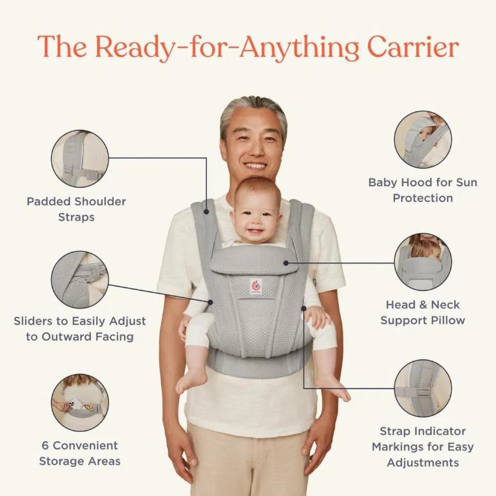 Ergobaby Omni Deluxe Mesh Newborn Baby Carrier - Natural Beige
