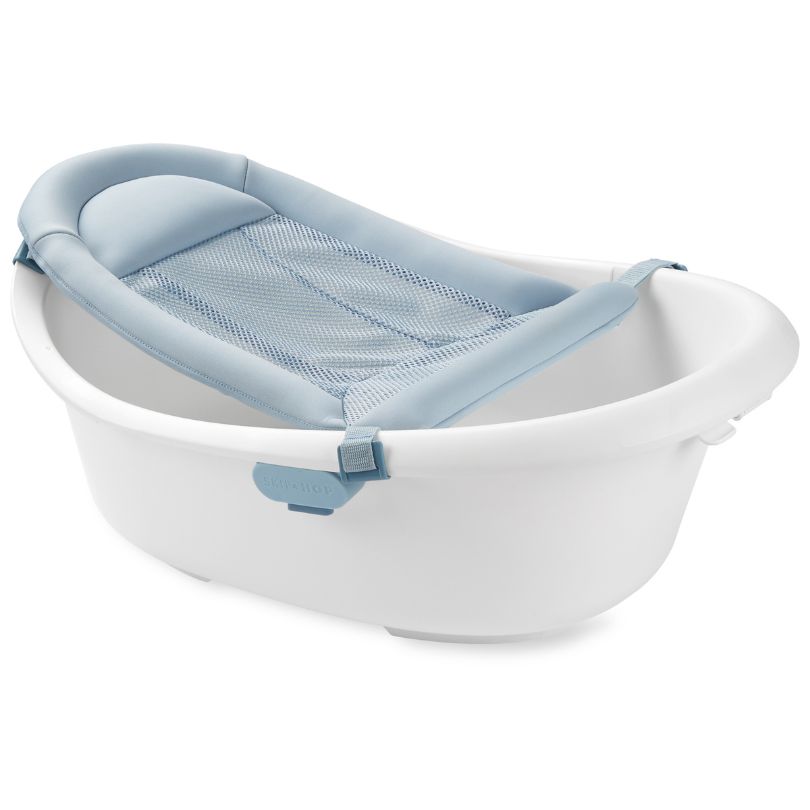 Skiphop - Wave 4-in-1 Newborn To Toddler Bath Tub - White/Blue