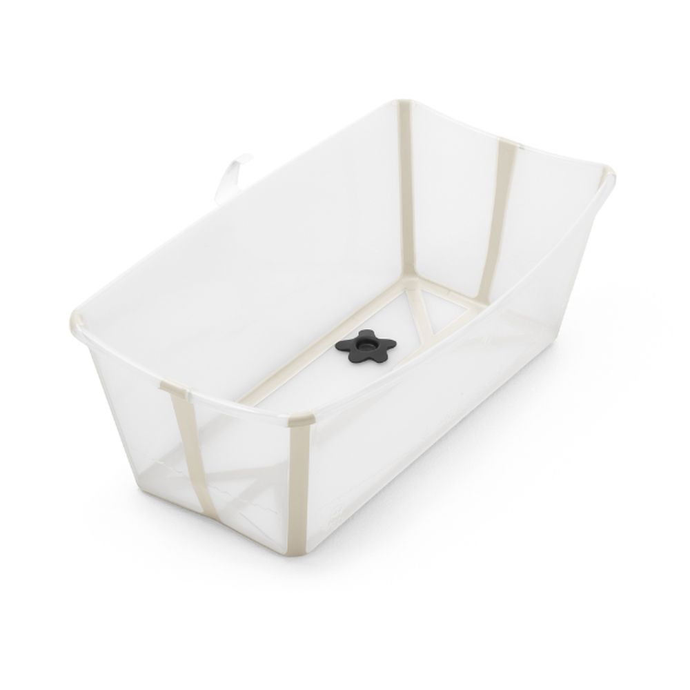 ستوك - حوض استحمام فليكسي وسدادة تصريف - بيج - عدد 2