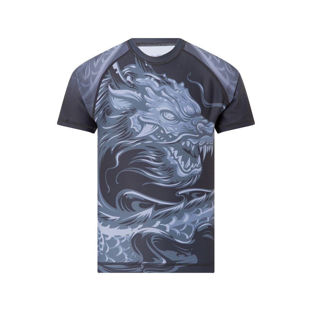 Tatsu Dragon Kid's Printed Short Sleeves Rashguard - Grey