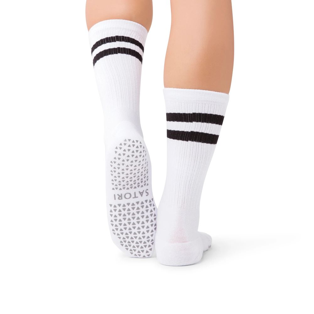 Satori Athletica - Mio Crew Length Grip Socks - Ivory Luxe