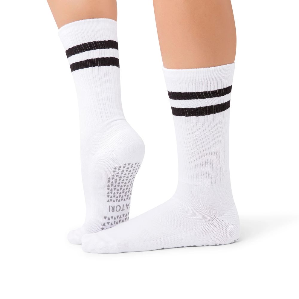 Satori Athletica - Mio Crew Length Grip Socks - Ivory Luxe