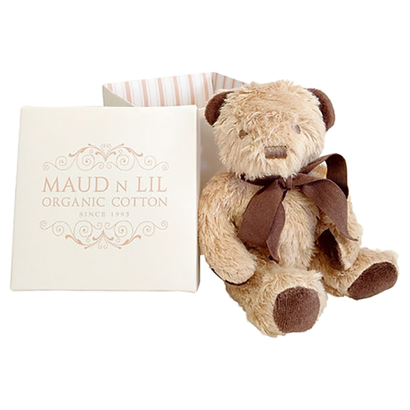 Maud n Lil - Organic Mini Teddy Bear in Gift Box - Brown