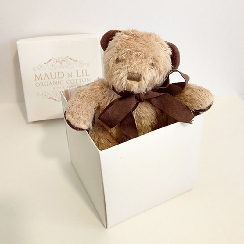 Maud n Lil - Organic Mini Teddy Bear in Gift Box - Brown
