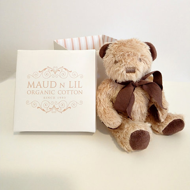 Maud n Lil - Organic Mini Teddy Bear in Gift Box - Brown