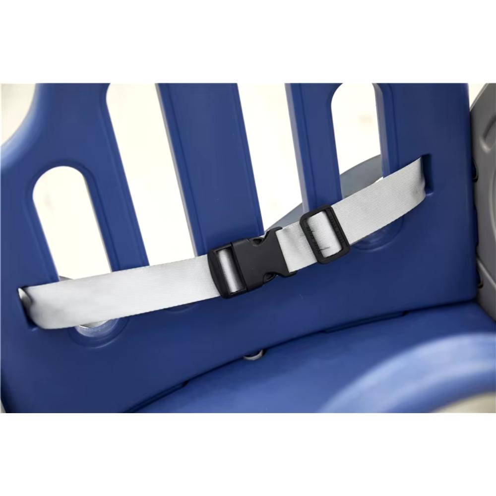 باديز - مجموعة لعب 3 في 1 مع زحليقة وأرجوحة وحلقة كرة سلة - أزرق