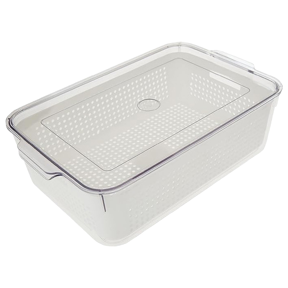 Homesmiths - Fridge Organizer Clear With Inner Basket White