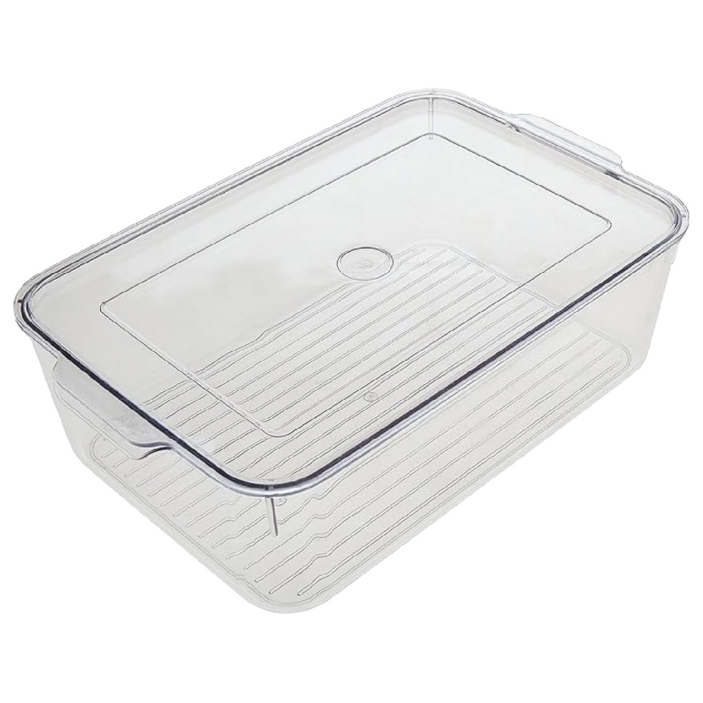 Homesmiths - Fridge Organizer Clear With Inner Basket White