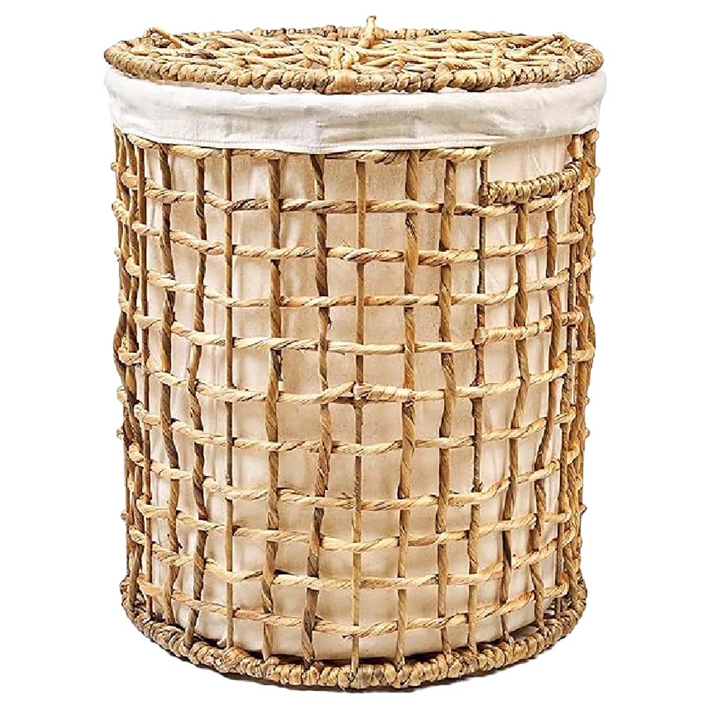 Homesmiths - Water Hyacinth Laundry Hamper - Natural - L - 42 X 50cm