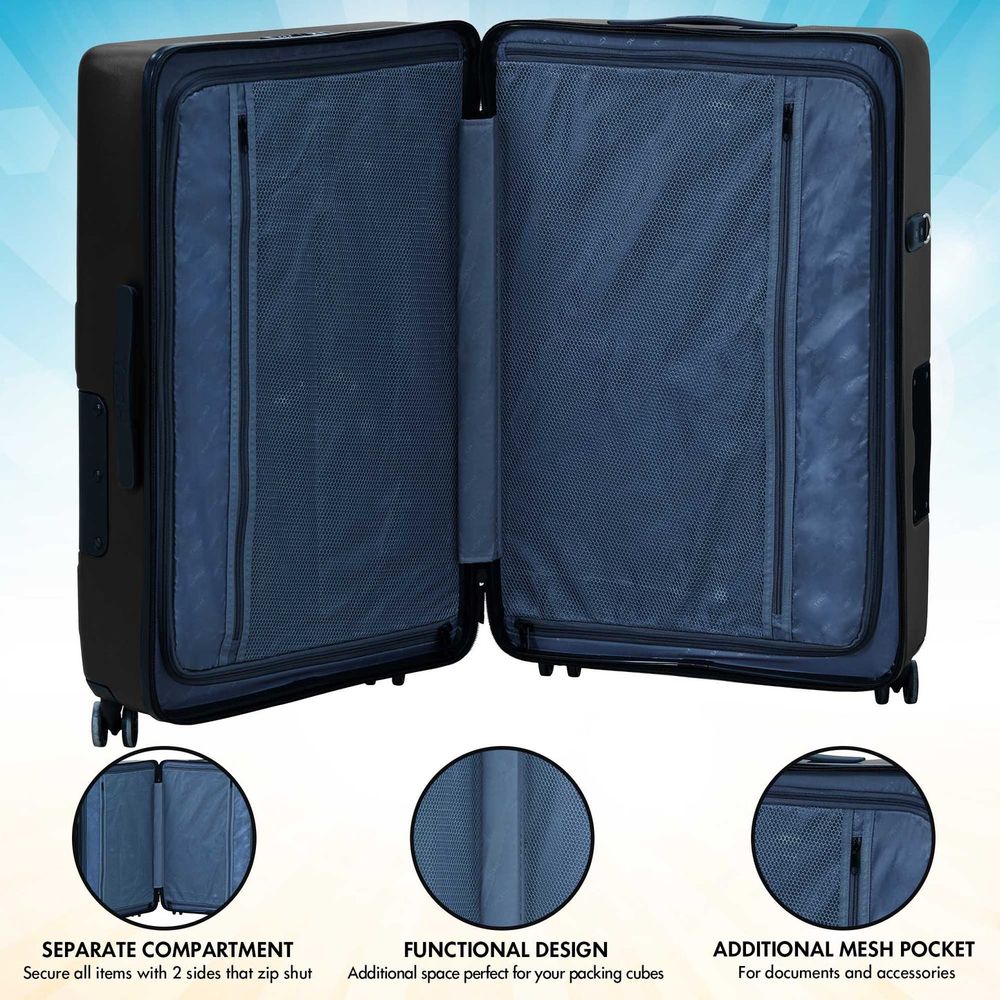 TACH Luggage - Connectable Luggage Bag With Hard Shell - Large - 28 Inch - Black