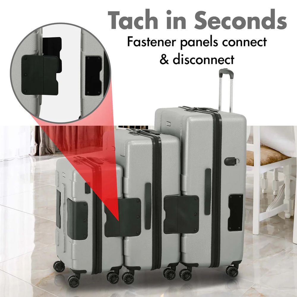 TACH - Connectable Luggage - Silver - 3pc-Set