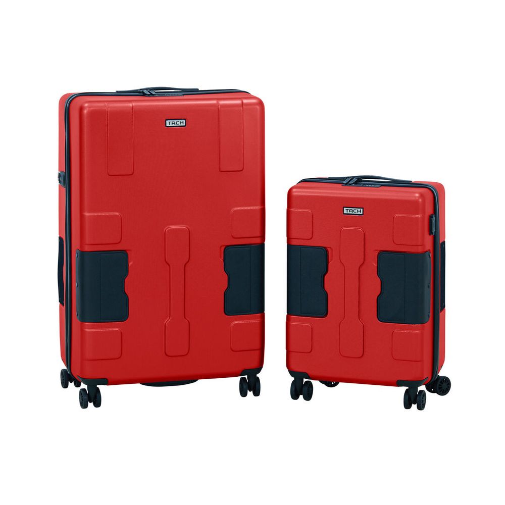 Tach Luggage - Hard Shell Connectable Luggage Set - Pack of 2 - Red - 28-Inch/20-Inch