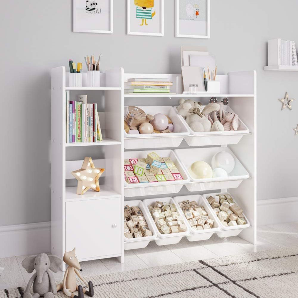 Homesmiths - Kids Bookshelf & Toy Organiser - White
