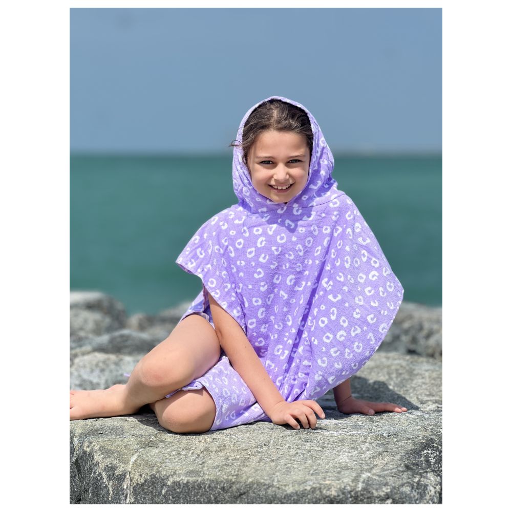 سويم إسينشالز - بونشو - جلد النمر - ليلكي