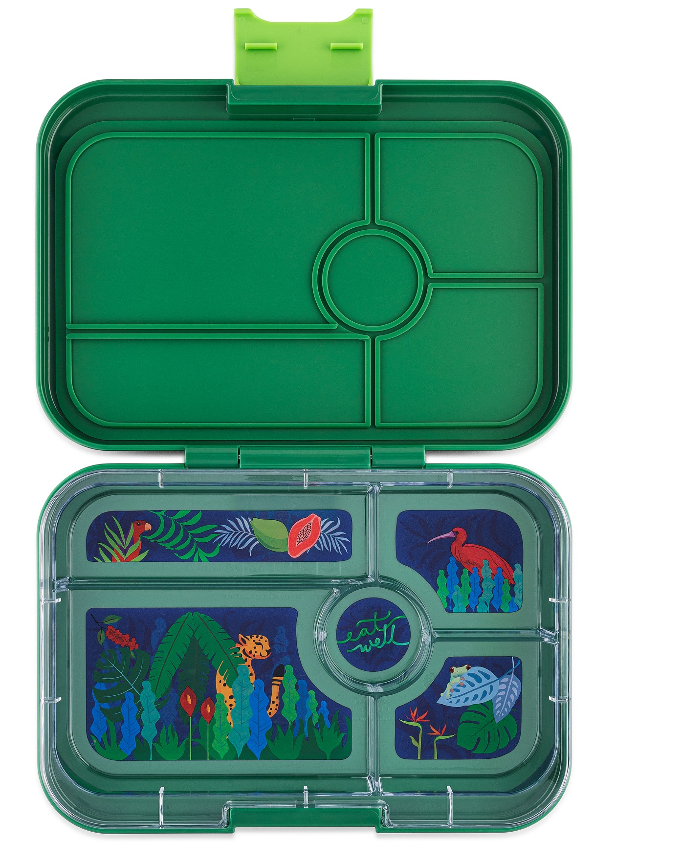 Yumbox - Tapas Palm Green With 5 Compartments - Jungle Tray