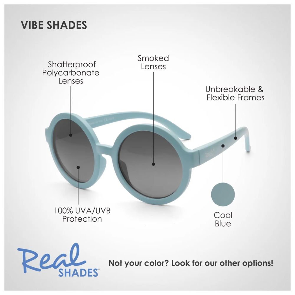 Real Shades - Vibe Smoke Lens Sunglasses - Cool Blue