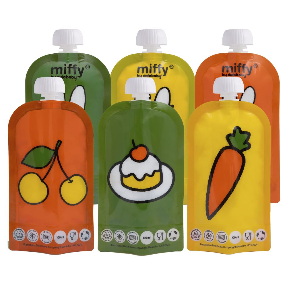 Didobaby - Reusable Pouches - Miffy - Pack of 6 - 100ml