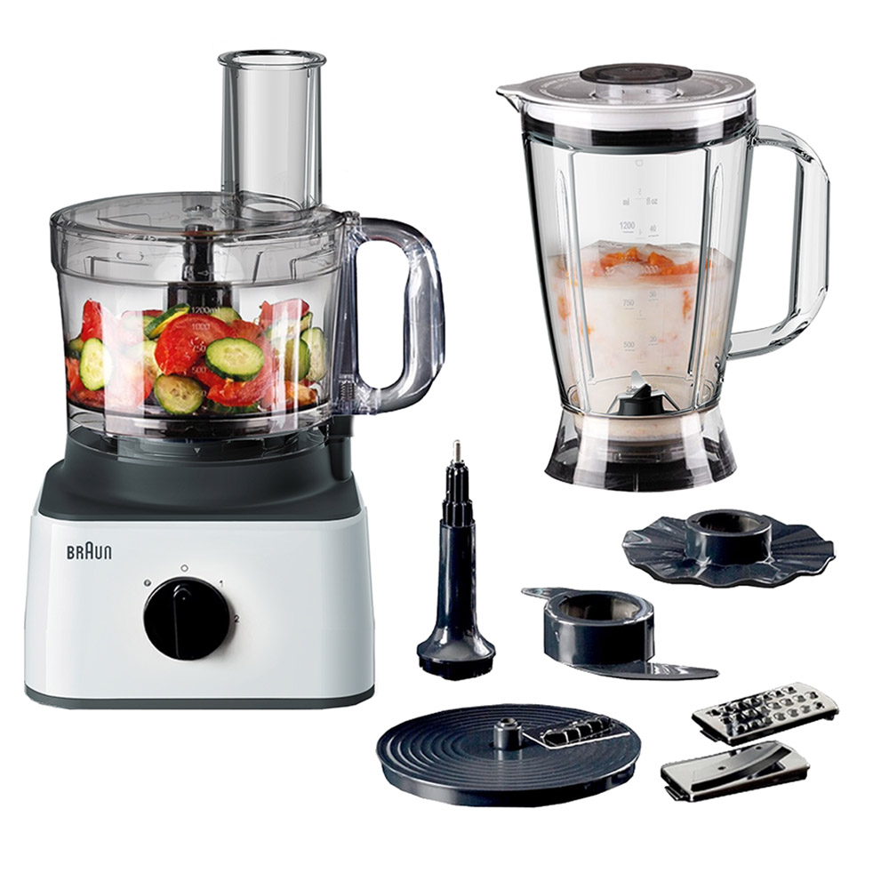 Braun 8-in-1 Household Food Processor With Blender Set - White